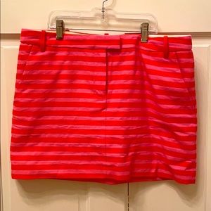 J Crew Striped Pink/Orange Mini Skirt Size 10